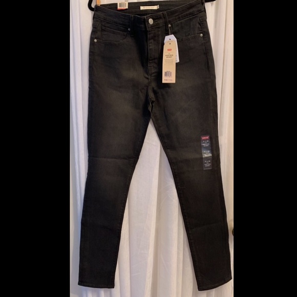 Levi’s 721 High Rise Skinny Black Jeans w/ stripes - Picture 3 of 9